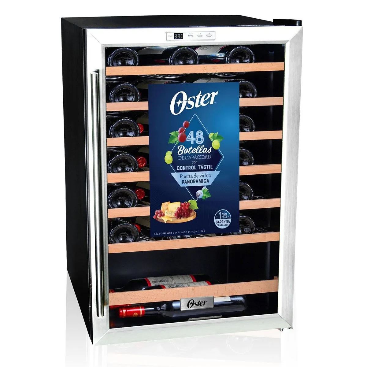 Vinera Oster OS-PWCC48DB para 48 Botellas 1 Puerta Negro